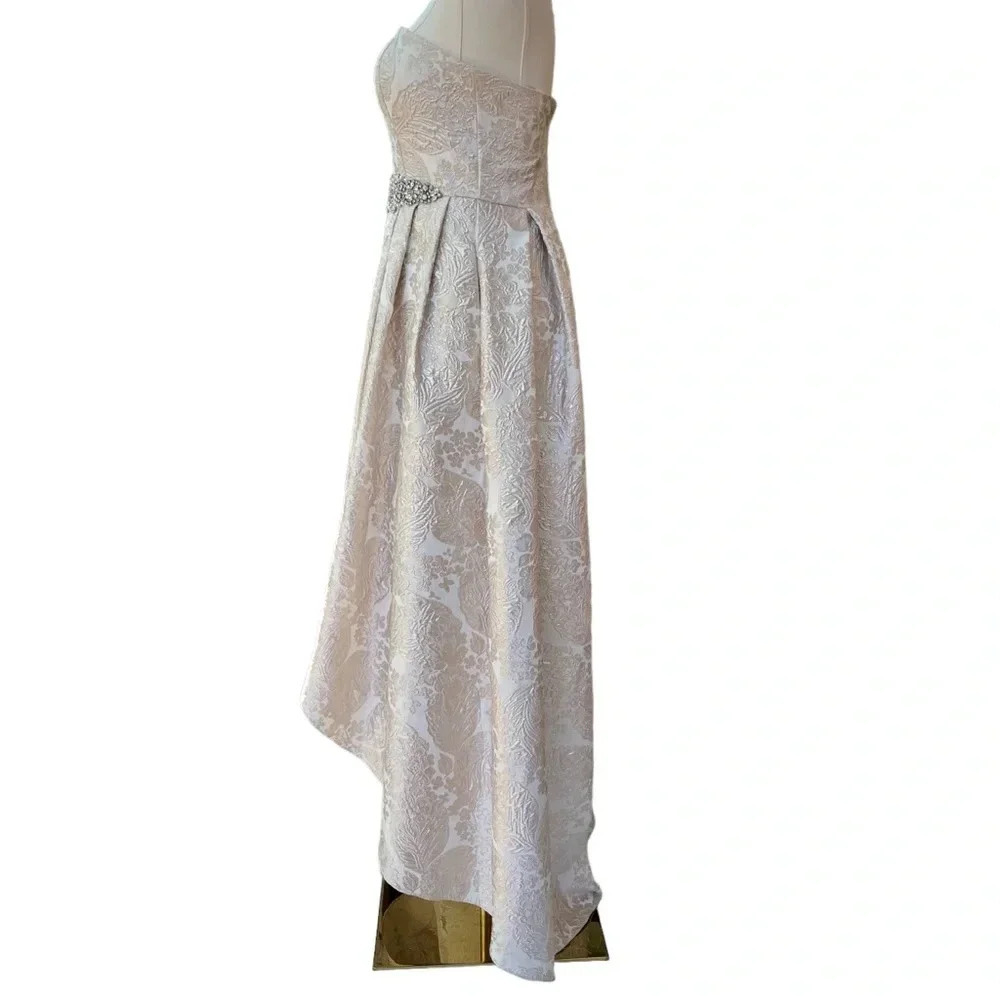 Cache Cream Brocade High-Low Ballgown With Beaded… - image 4